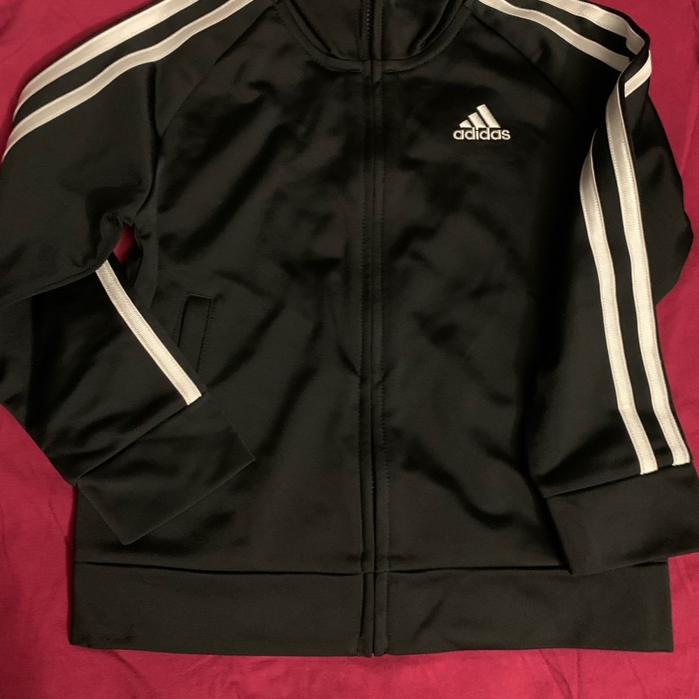 Adidas Kids Black and White Track Jacket